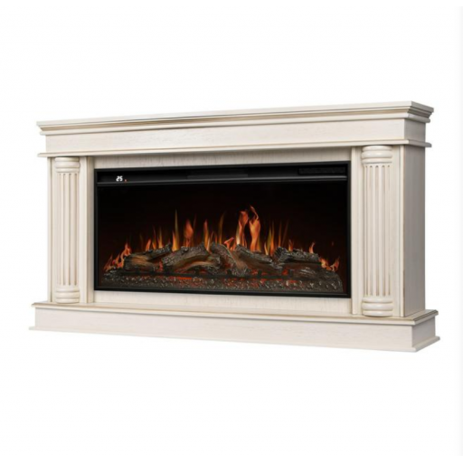 Каминокомплект: Очаг Royal Thermo Aurora RTFP/P-AR40LS, портал Olympia 42/40/36 слоновая кость с золотой патиной